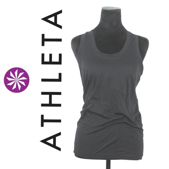 Athleta Black Crewneck Sleeveless Shirt Size XS - Picture 1 of 6